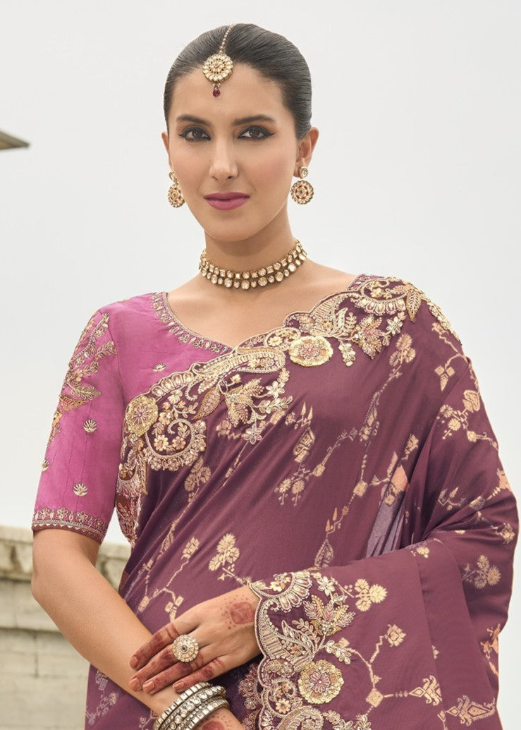 PURE SILK HEAVY WORK SAREE