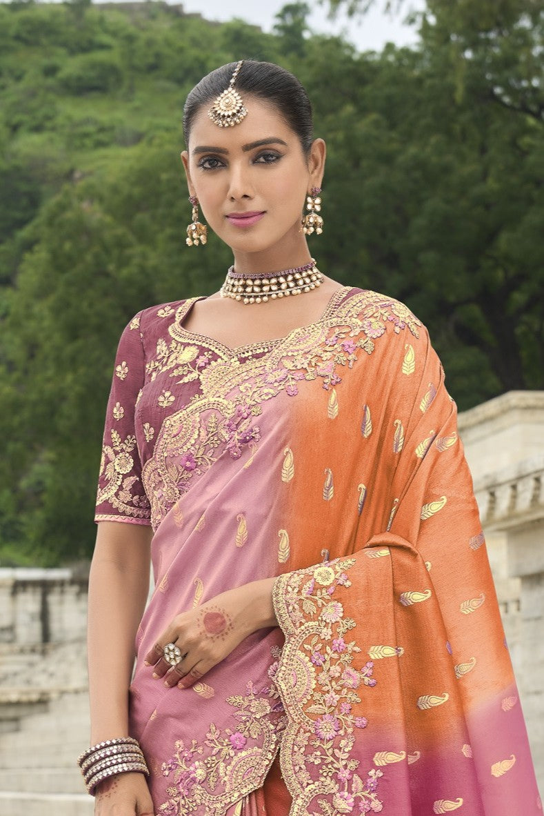 PURE SILK HEAVY WORK SAREE