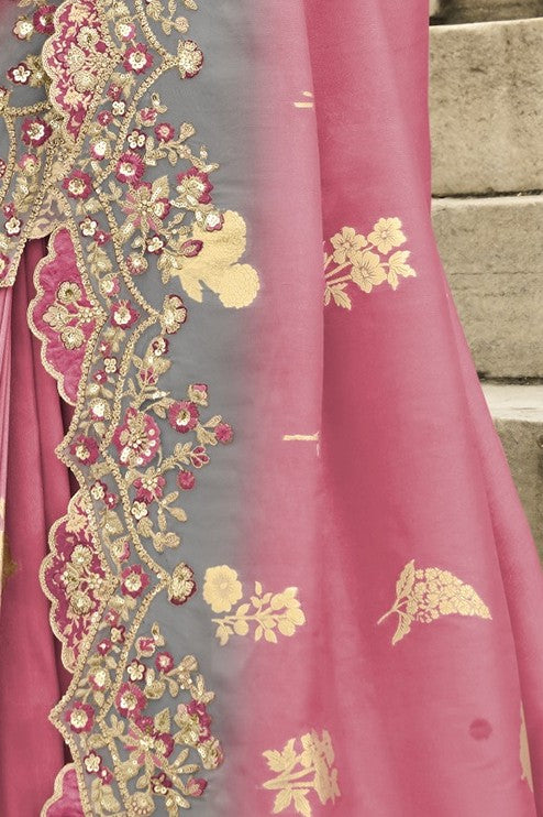 PURE SILK HEAVY WORK SAREE