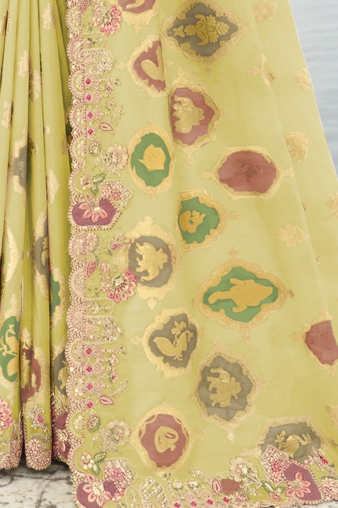 PURE SILK HEAVY WORK SAREE