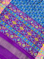 Sky blue ikkat design pure look patola saree