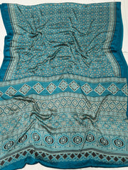 Rama Ajrakh Printed Soft Modal Silk Natural Print saree P1