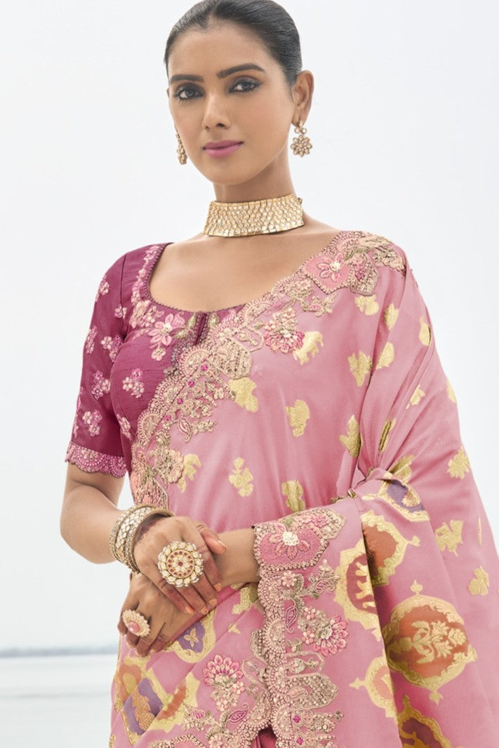 PURE SILK HEAVY WORK SAREE