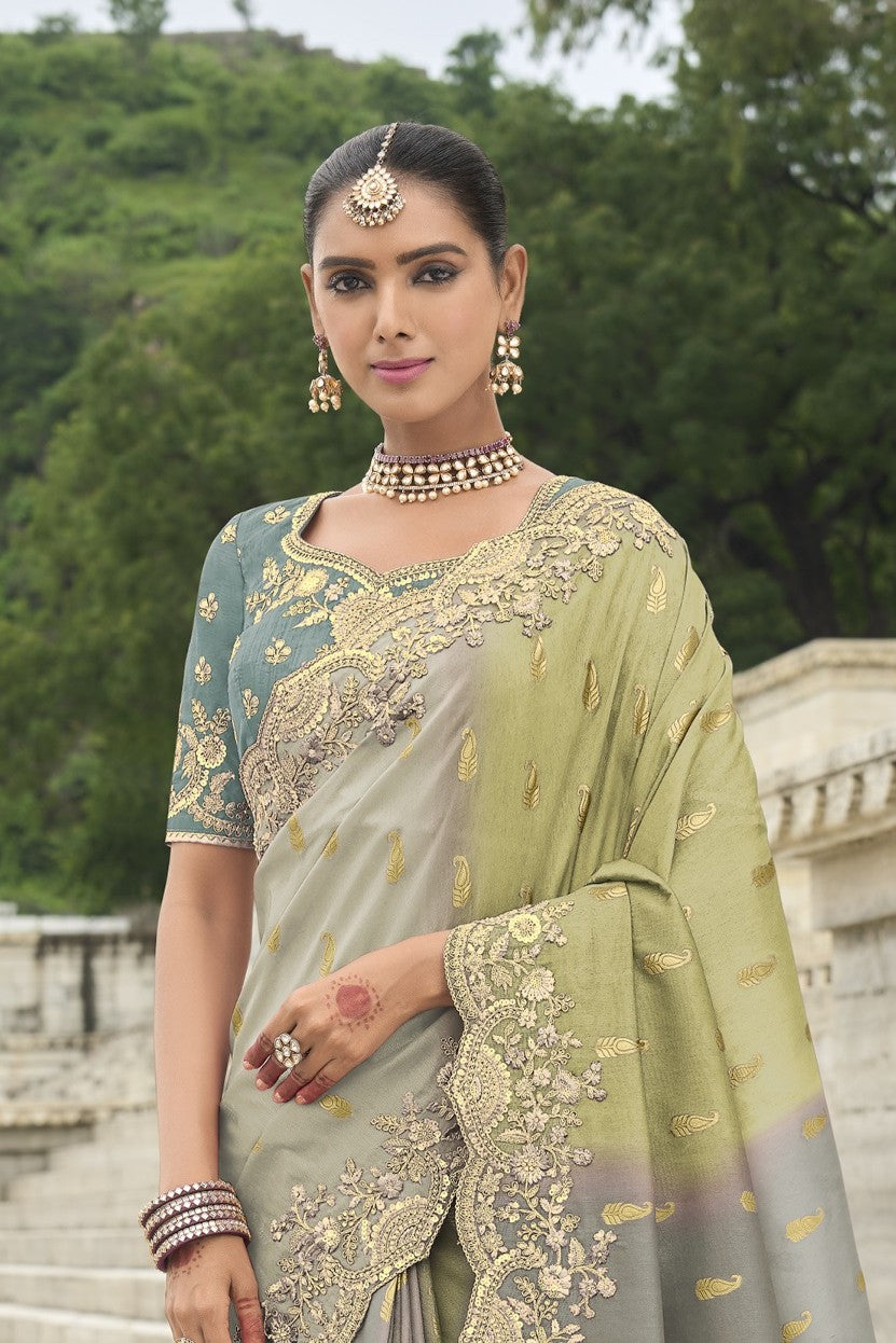 PURE SILK HEAVY WORK SAREE