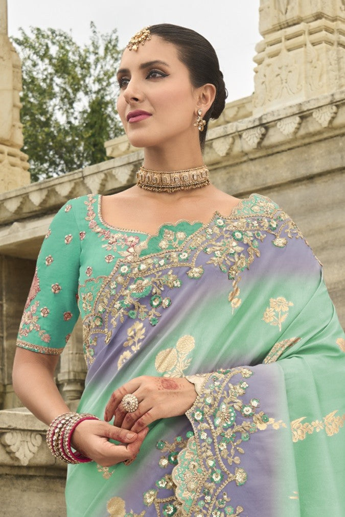 PURE SILK HEAVY WORK SAREE