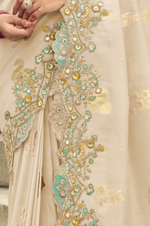 PURE SILK HEAVY WORK SAREE