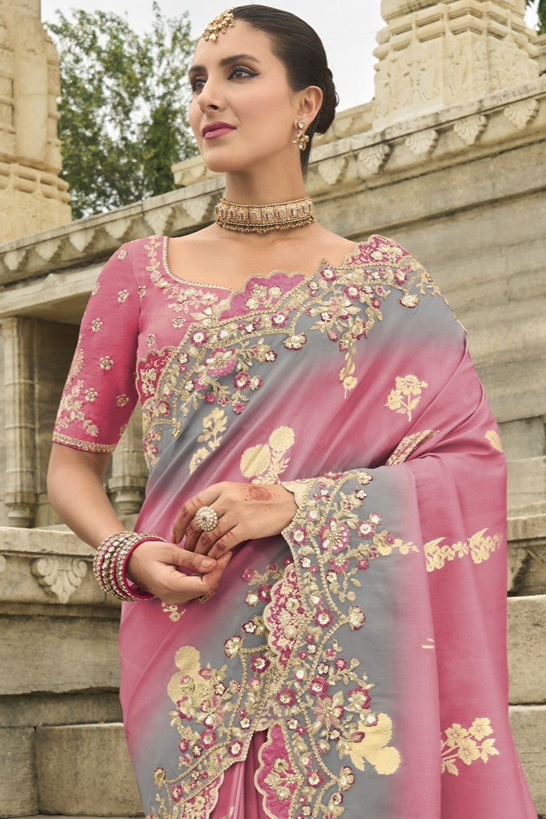 PURE SILK HEAVY WORK SAREE