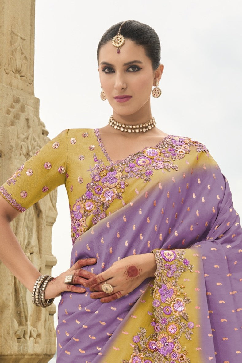 PURE SILK HEAVY WORK SAREE