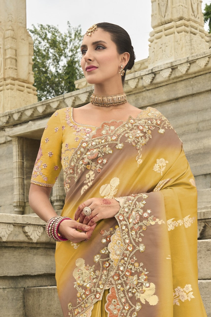 PURE SILK HEAVY WORK SAREE