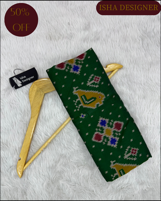 Green sparrow design pure look patola saree