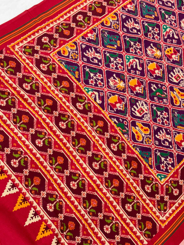 EXCLUSIVE 6 FIGURES BIG ADTALA DESIGNER SEMI DOUBLE IKAT PATOLA SAREE
