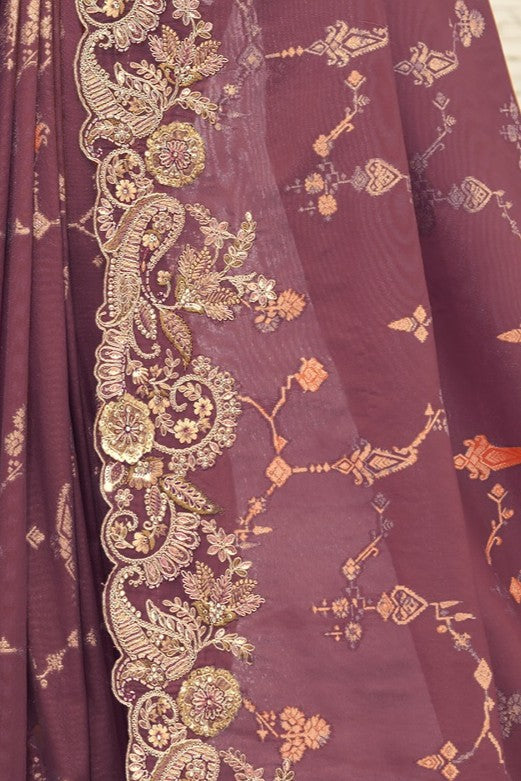 PURE SILK HEAVY WORK SAREE