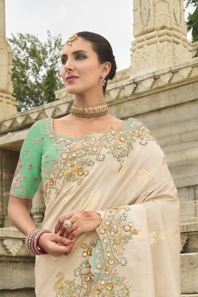 PURE SILK HEAVY WORK SAREE