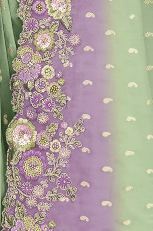 PURE SILK DOUBLE COLOUR HEAVY WORK SAREE