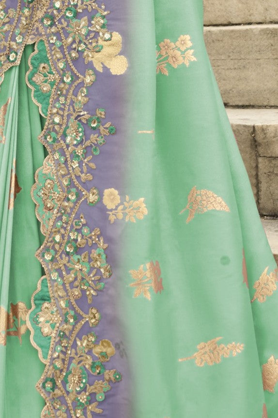 PURE SILK HEAVY WORK SAREE