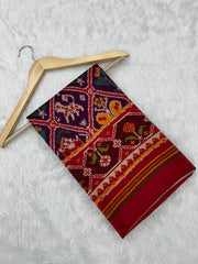 EXCLUSIVE 6 FIGURES BIG ADTALA DESIGNER SEMI DOUBLE IKAT PATOLA SAREE