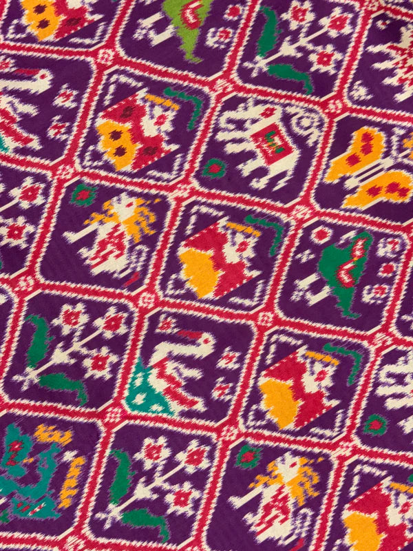EXCLUSIVE 6 FIGURES BIG ADTALA DESIGNER SEMI DOUBLE IKAT PATOLA SAREE
