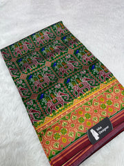 Green hathi ambadi design pure look patola saree