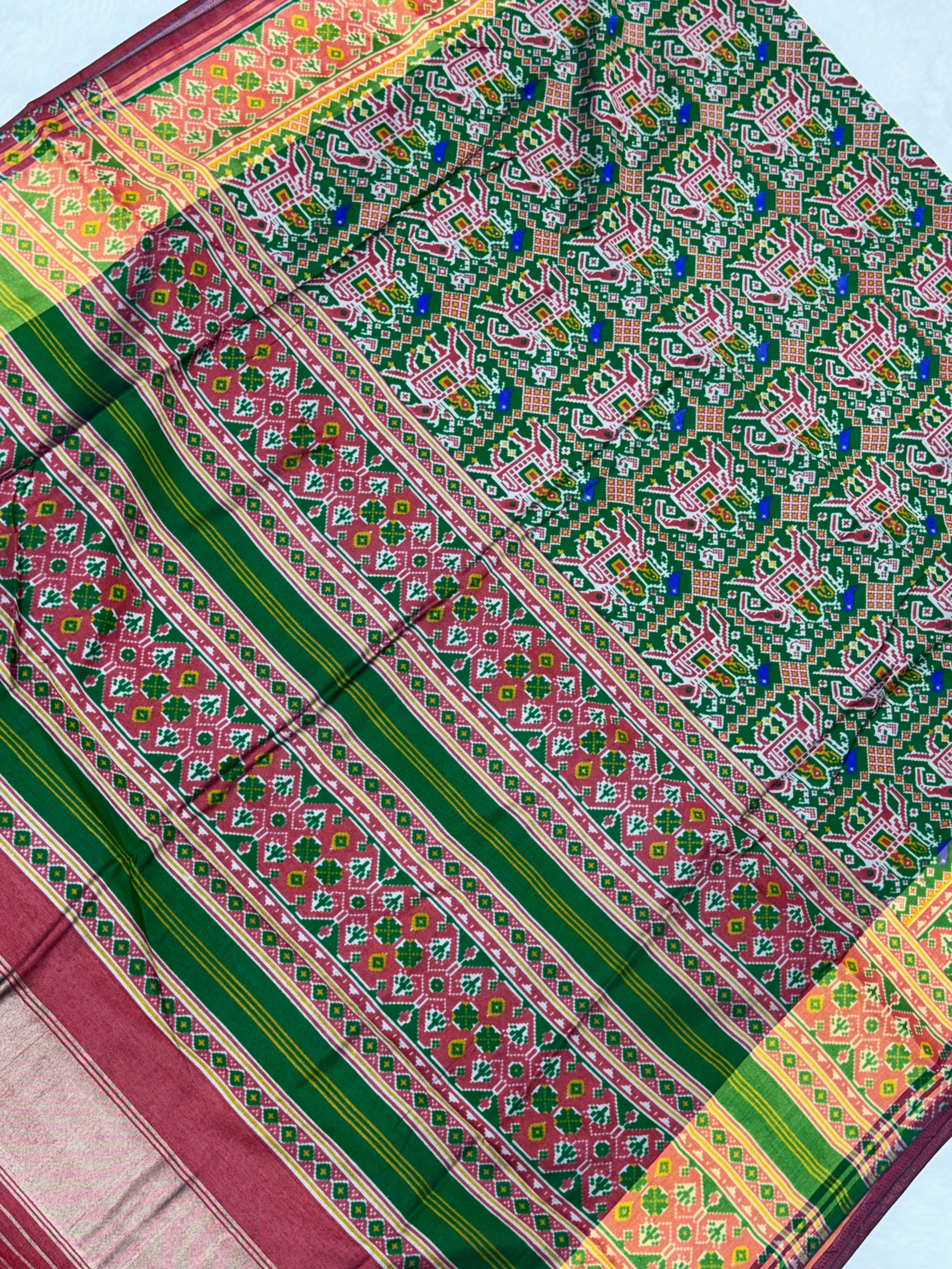 Green hathi ambadi design pure look patola saree