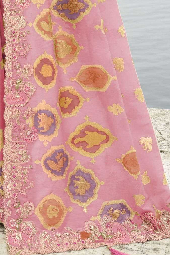PURE SILK HEAVY WORK SAREE