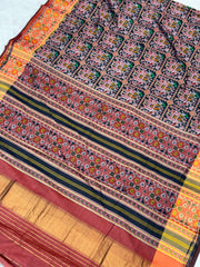 Black hathi ambadi design pure look patola saree