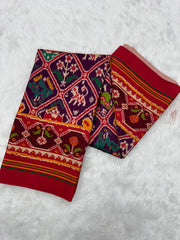 EXCLUSIVE 6 FIGURES BIG ADTALA DESIGNER SEMI DOUBLE IKAT PATOLA SAREE