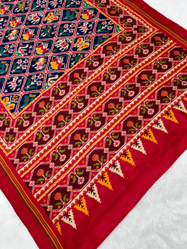 EXCLUSIVE 6 FIGURES BIG ADTALA DESIGNER SEMI DOUBLE IKAT PATOLA SAREE