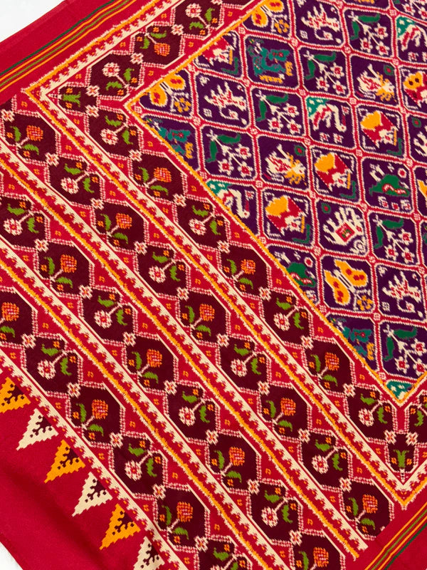 EXCLUSIVE 6 FIGURES BIG ADTALA DESIGNER SEMI DOUBLE IKAT PATOLA SAREE