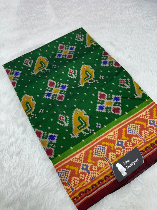 Green sparrow design pure look patola saree