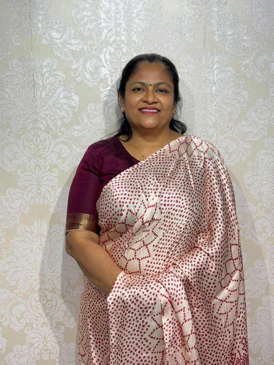 Pure gaji rani silk bandhani