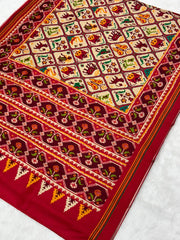 EXCLUSIVE 6 FIGURES BIG ADTALA DESIGNER SEMI DOUBLE IKAT PATOLA SAREE