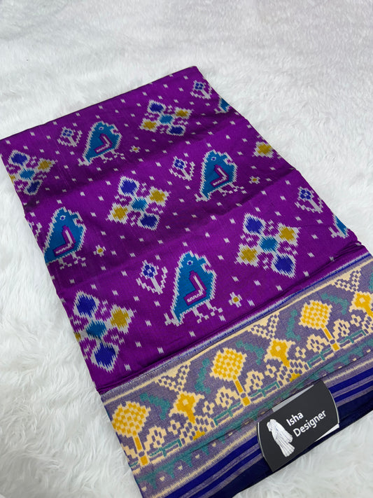 Purple sparrow design pure look patola saree