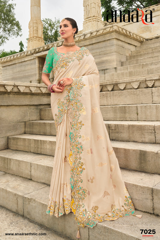 PURE SILK HEAVY WORK SAREE