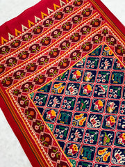 EXCLUSIVE 6 FIGURES BIG ADTALA DESIGNER SEMI DOUBLE IKAT PATOLA SAREE