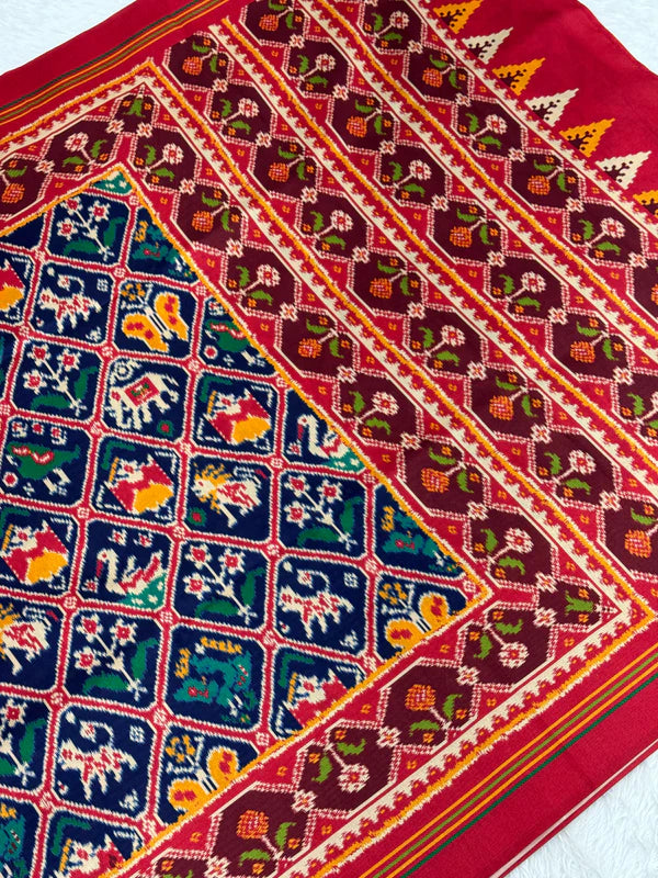 EXCLUSIVE 6 FIGURES BIG ADTALA DESIGNER SEMI DOUBLE IKAT PATOLA SAREE