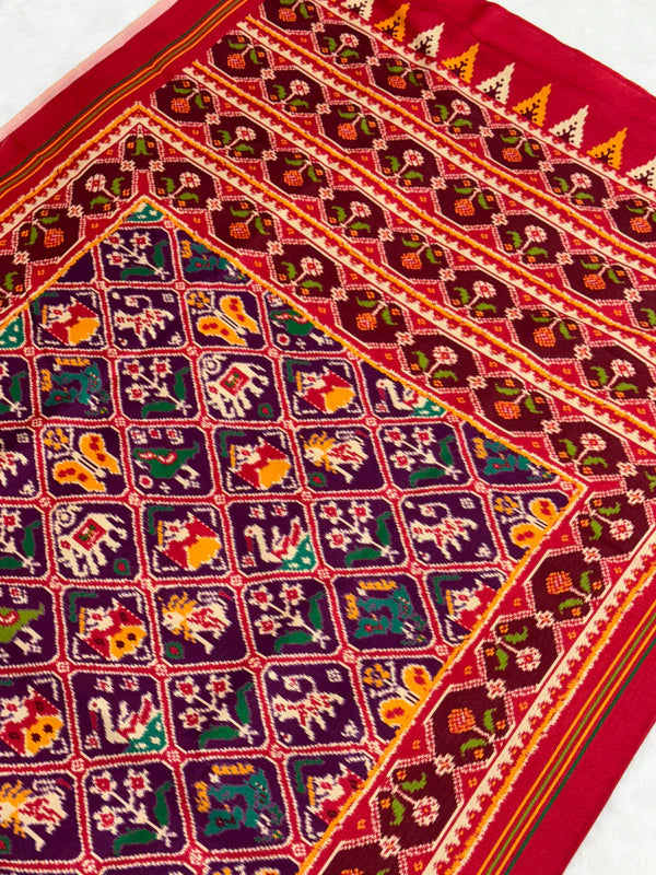 EXCLUSIVE 6 FIGURES BIG ADTALA DESIGNER SEMI DOUBLE IKAT PATOLA SAREE