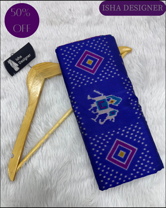 Blue hathi design pure look patola saree