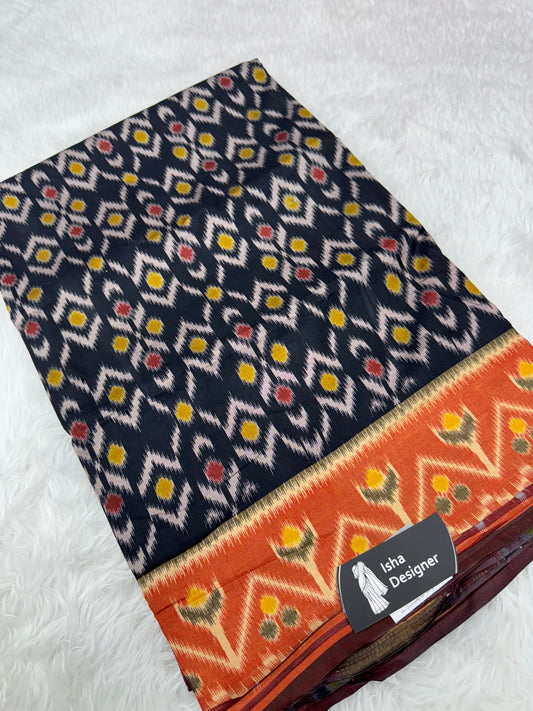 Black ikkat design pure look patola saree