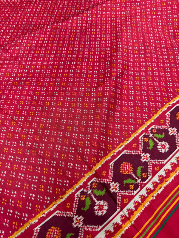 EXCLUSIVE 6 FIGURES BIG ADTALA DESIGNER SEMI DOUBLE IKAT PATOLA SAREE