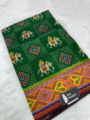 Green hathi design pure look patola saree