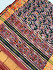 Black hathi ambadi design pure look patola saree