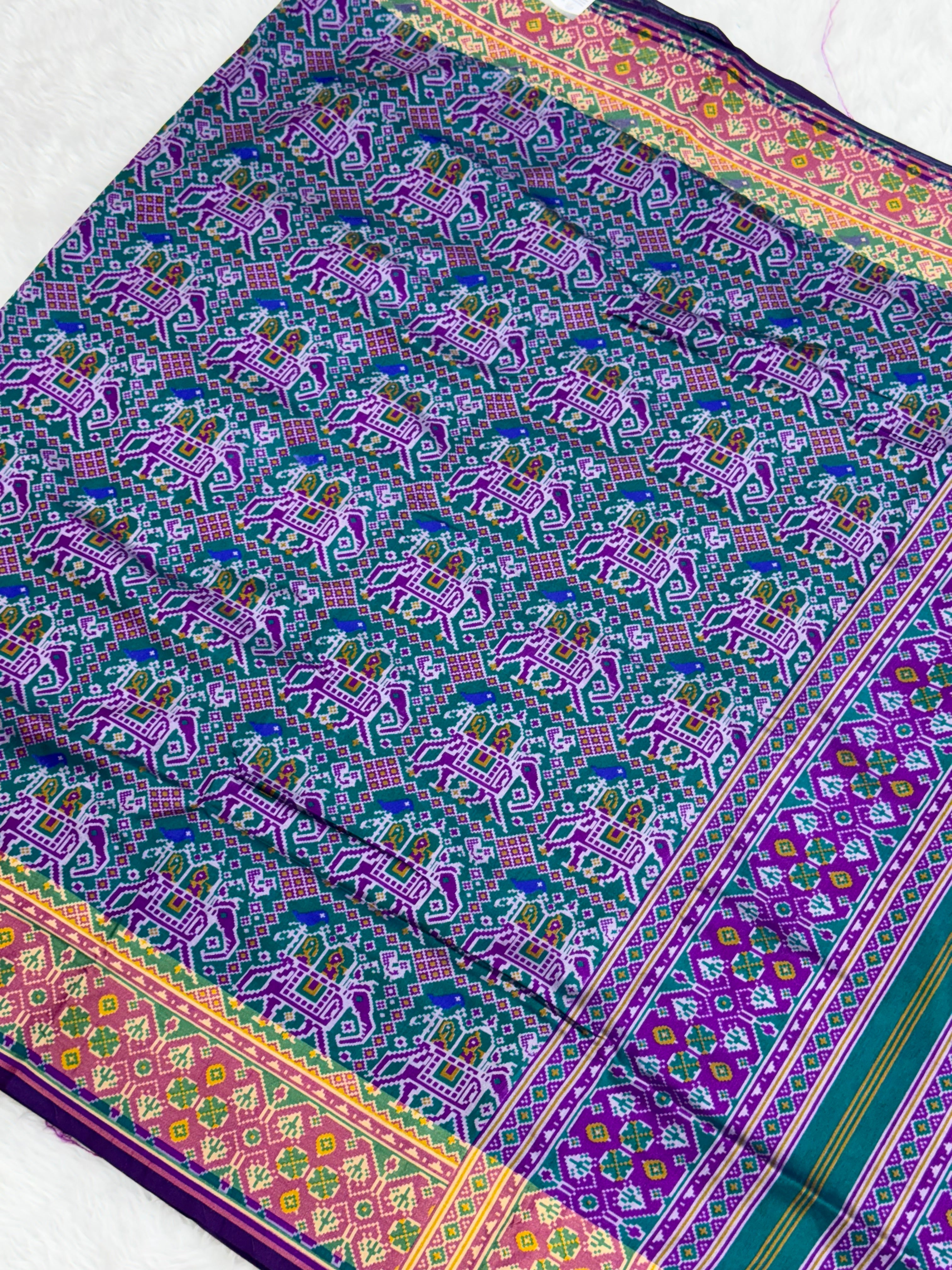 Bottle green hathi ambadi design pure look patola saree