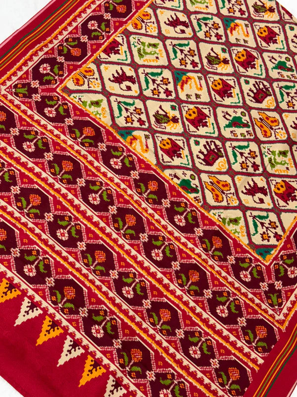 EXCLUSIVE 6 FIGURES BIG ADTALA DESIGNER SEMI DOUBLE IKAT PATOLA SAREE