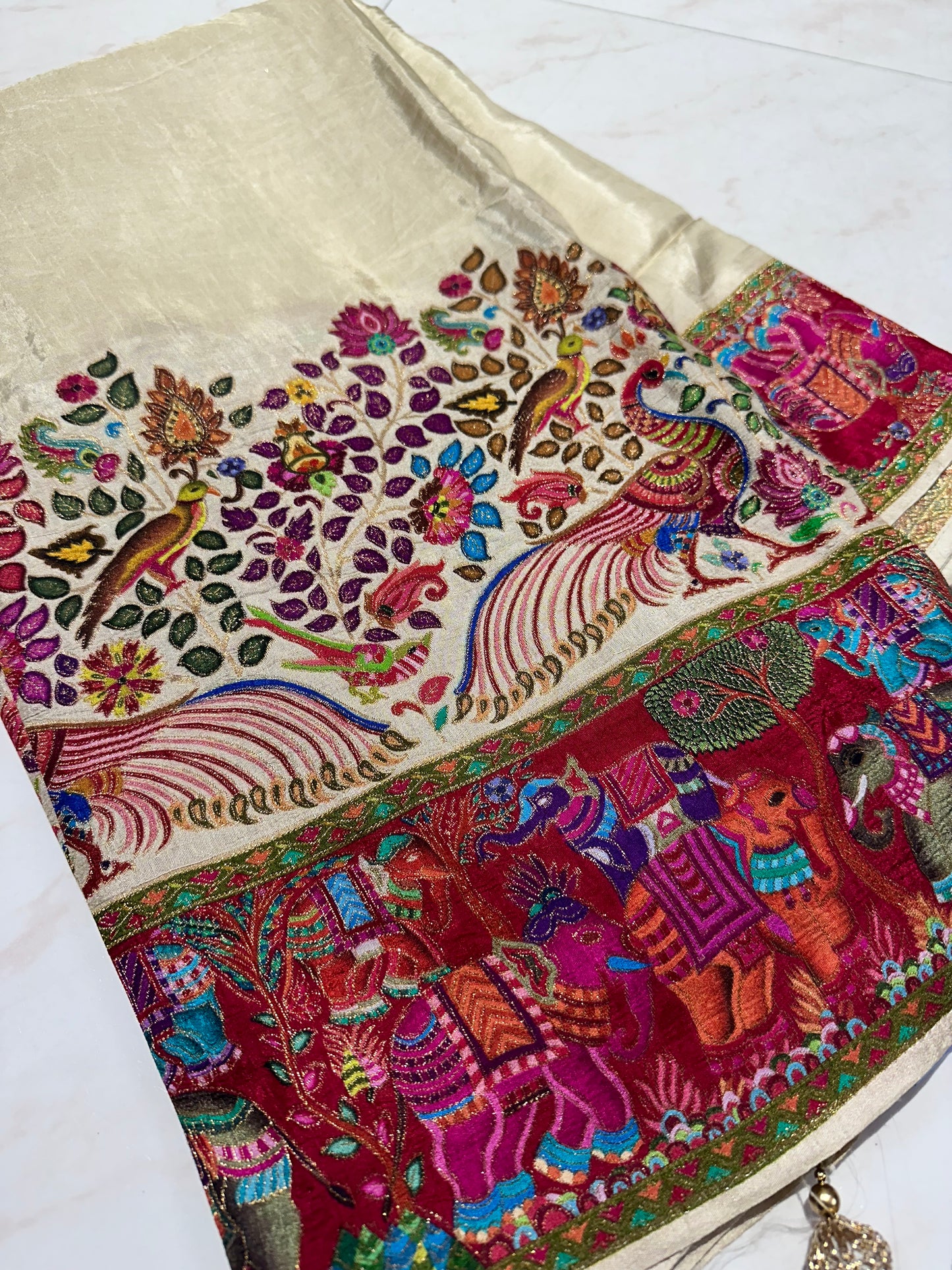 Pashmina silk saree