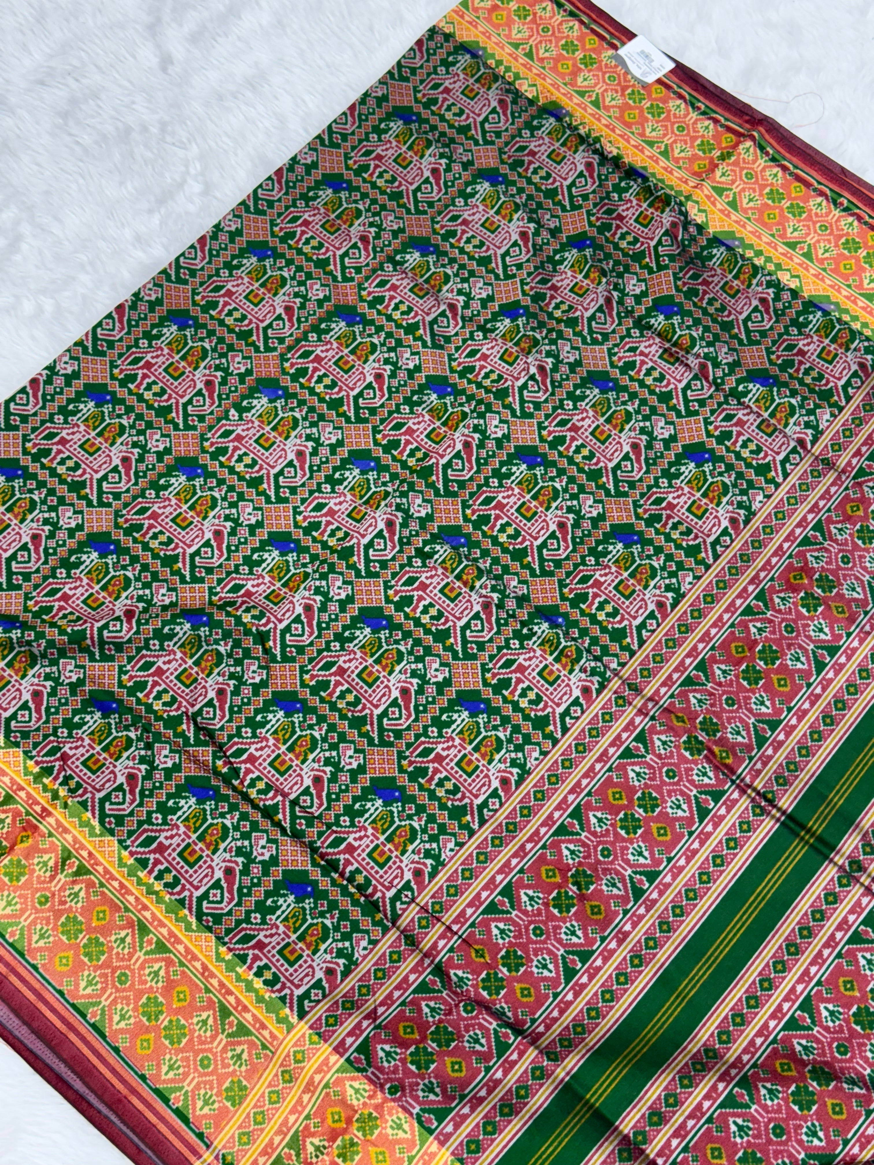 Green hathi ambadi design pure look patola saree