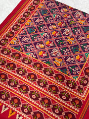 EXCLUSIVE 6 FIGURES BIG ADTALA DESIGNER SEMI DOUBLE IKAT PATOLA SAREE
