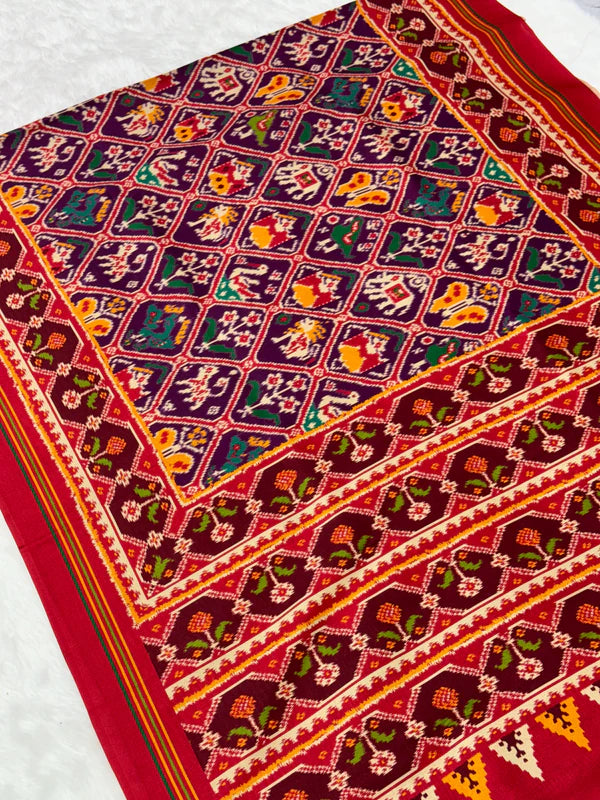 EXCLUSIVE 6 FIGURES BIG ADTALA DESIGNER SEMI DOUBLE IKAT PATOLA SAREE