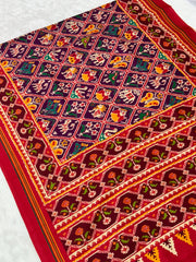 EXCLUSIVE 6 FIGURES BIG ADTALA DESIGNER SEMI DOUBLE IKAT PATOLA SAREE
