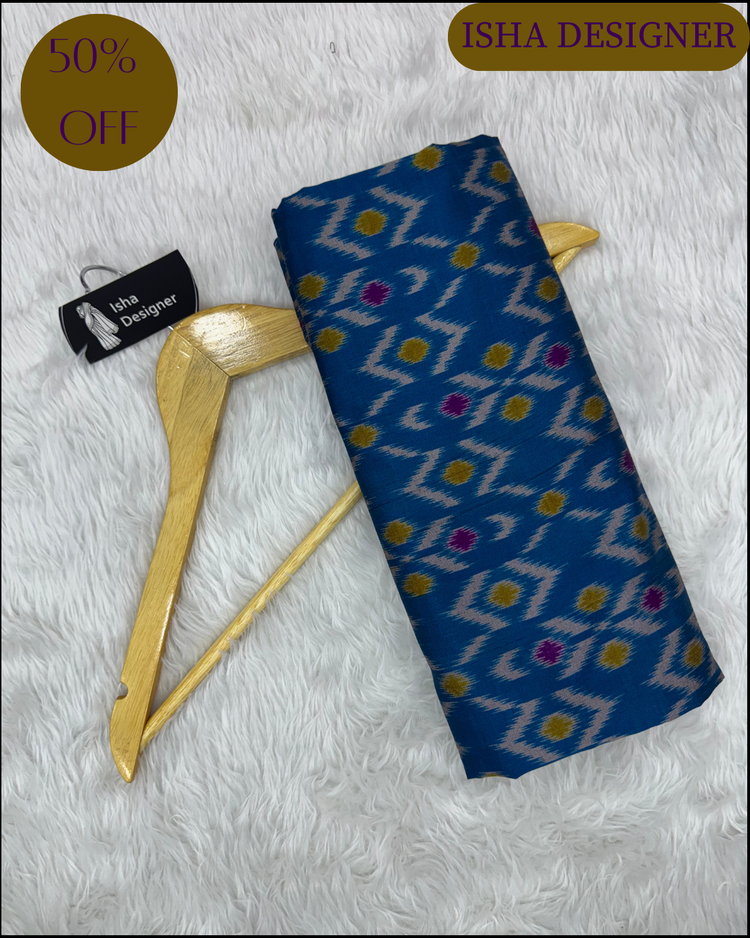 Sky blue ikkat design pure look patola saree