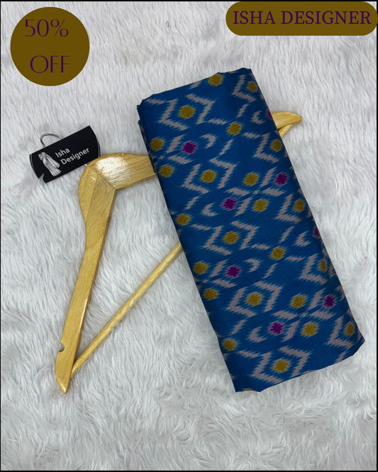 Sky blue ikkat design pure look patola saree
